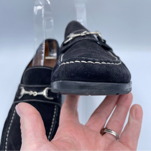 Santoni Hamlin Silver-Tone Bit Suede Loafers - Picture 10 of 16